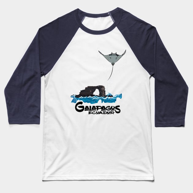 Galapagos Mantarraya Stingray Baseball T-Shirt by leeloolook